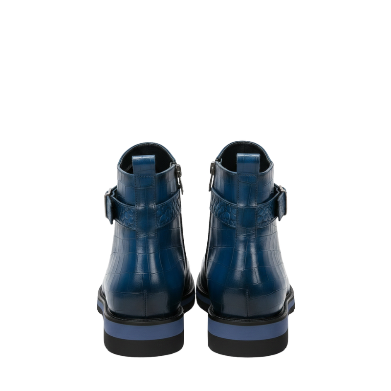 Italian Aristo Croc Texture Ankle Boots