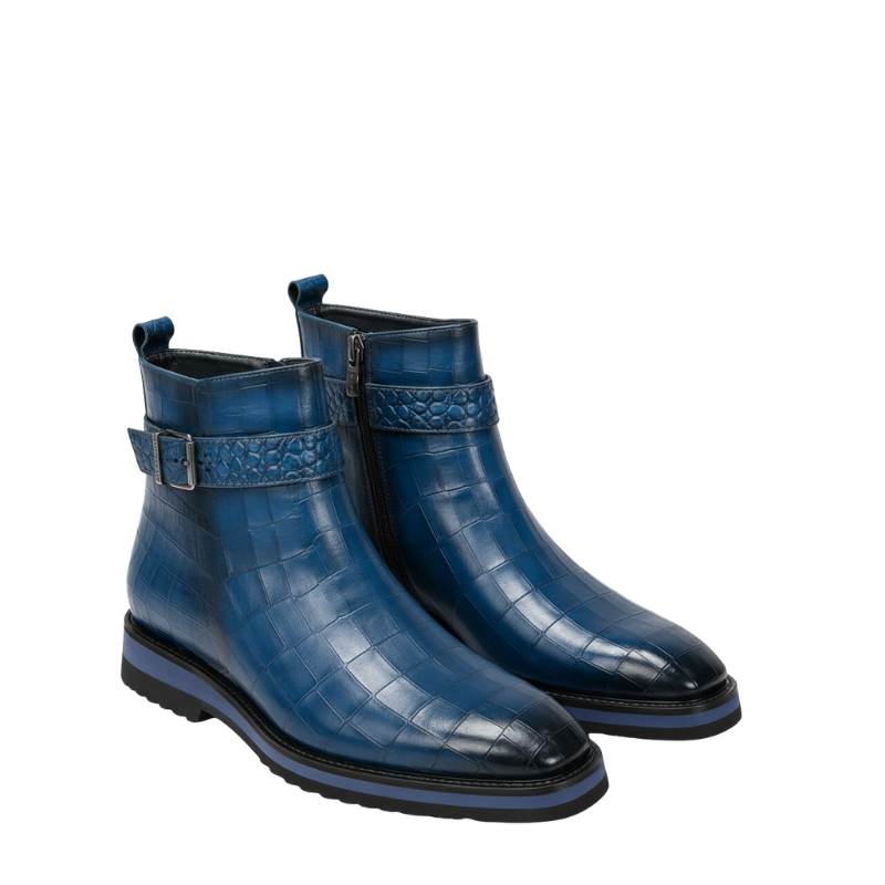 Italian Aristo Croc Texture Ankle Boots