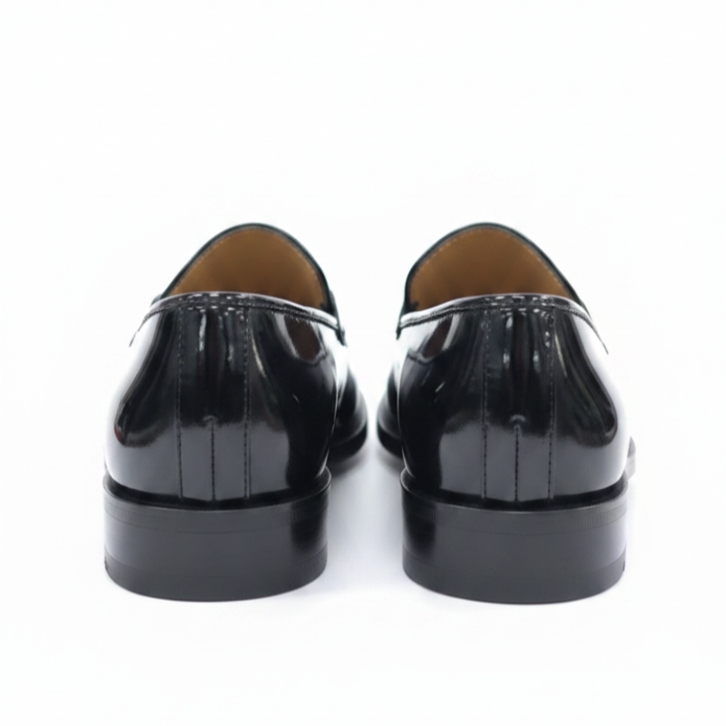 Italian Aura Glossy Classic Leather Loafers