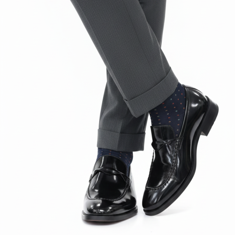 Italian Aura Glossy Classic Leather Loafers