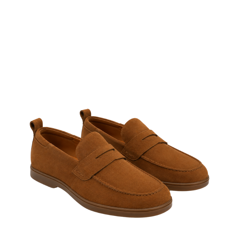 Italian Craft Elegance in Suede Loafer