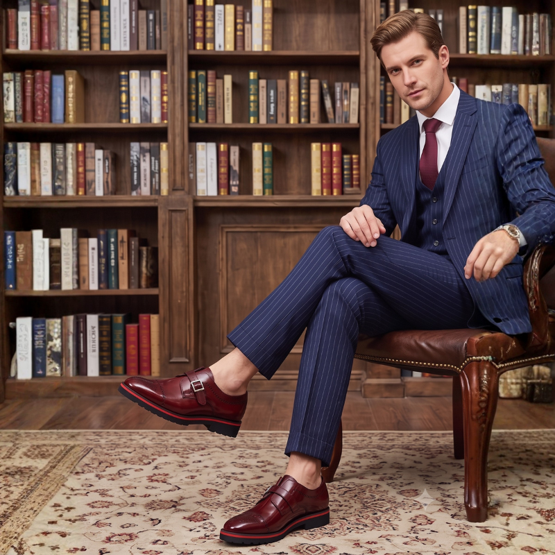 Italian Crafted Wingtip Brogue Single Monk Strap