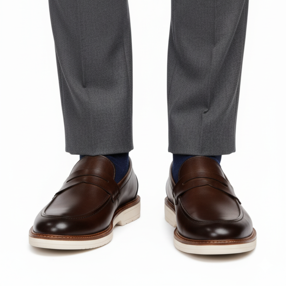 Italian Crest Glide Penny Loafers