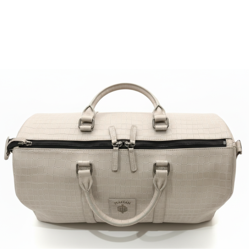 Italian Croc Textured Luxury Weekender Duffle Bag