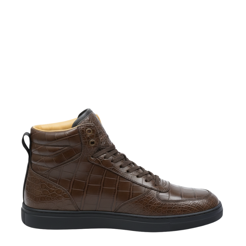 Italian Croc Texture High Top Sneakers