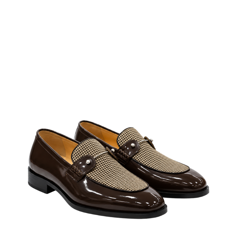 Italian Heritage Houndstooth Metallic Bar Loafers