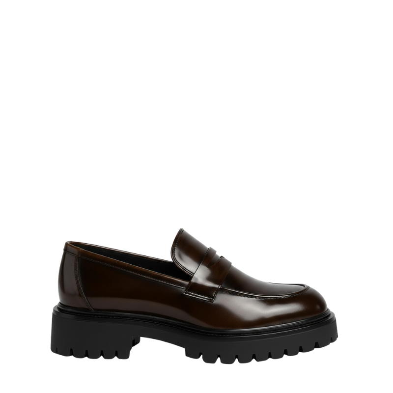 Italian Luxury Lug Soles Sturdy Penny Loafer