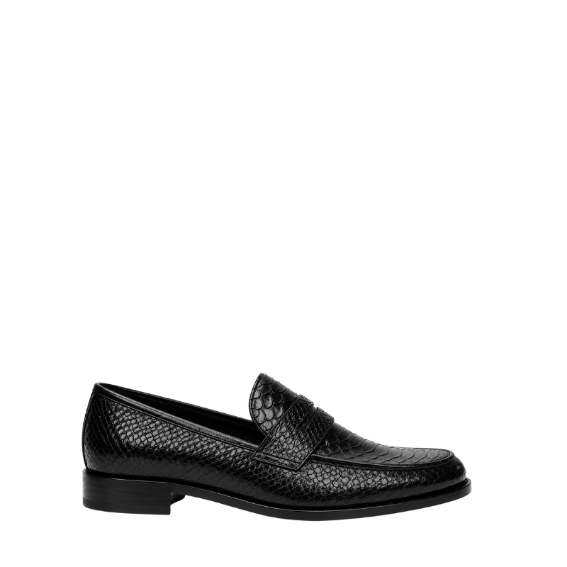Italian Python Textured Luxe Loafers