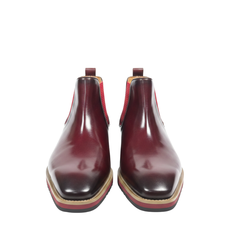 Italian Rouge Polished Chelsea Boots