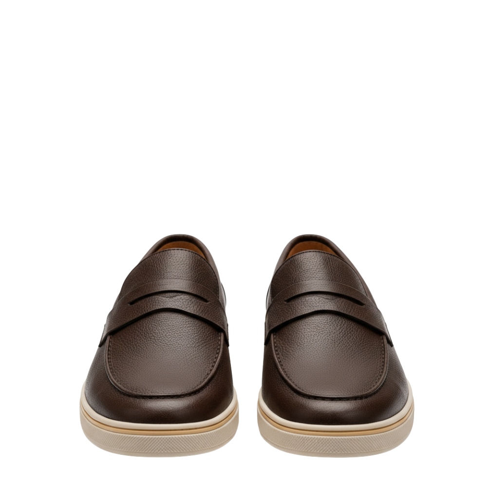 Italian Smooth Penny Loafer with Minimalist Sole Perfection