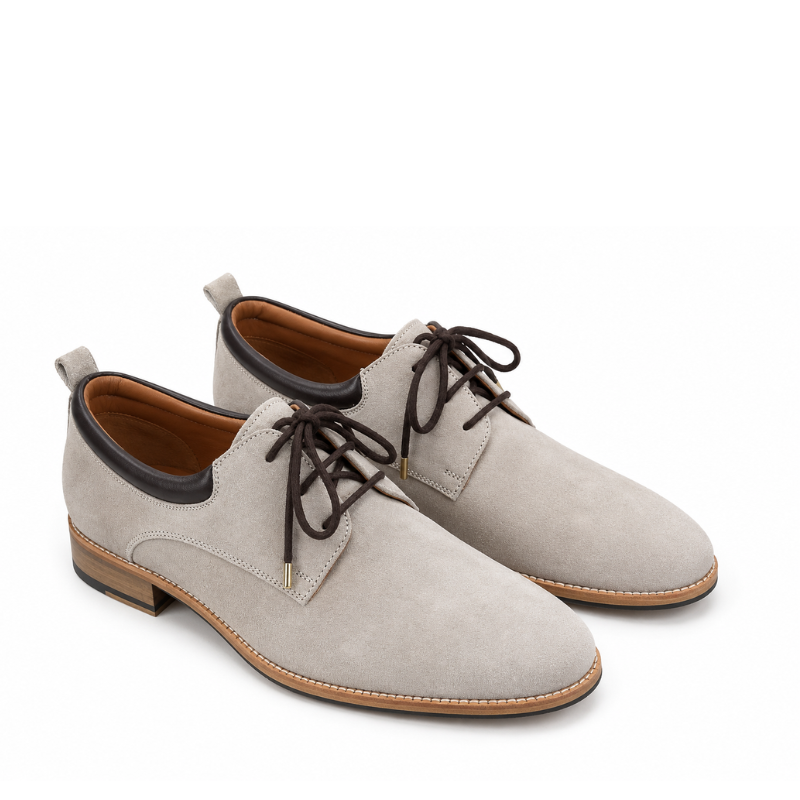 Italian Stone Suede Derby Shoes
