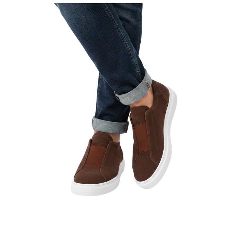Italian Suede Masterpiece Elastic Stitch Sneakers