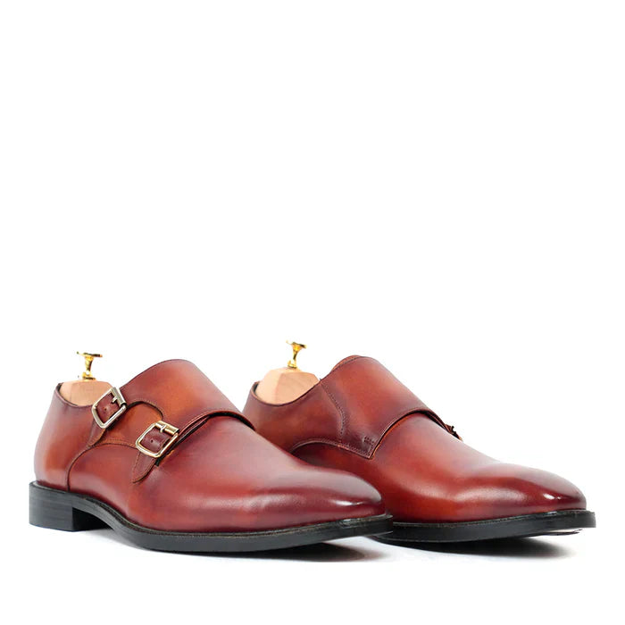 Classic Black Monk Strap Shoes