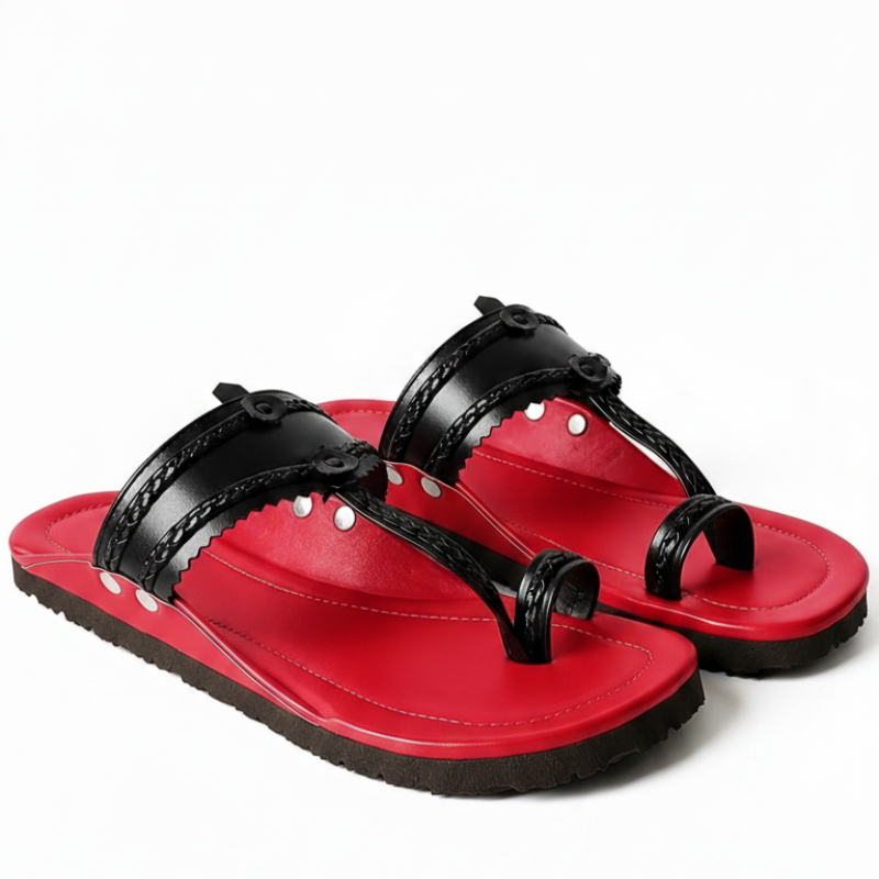 Kolhapuri Sandals Olive Green Leather