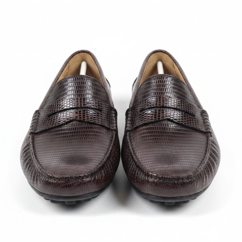 Imperio Lizard Texture Driving Loafers