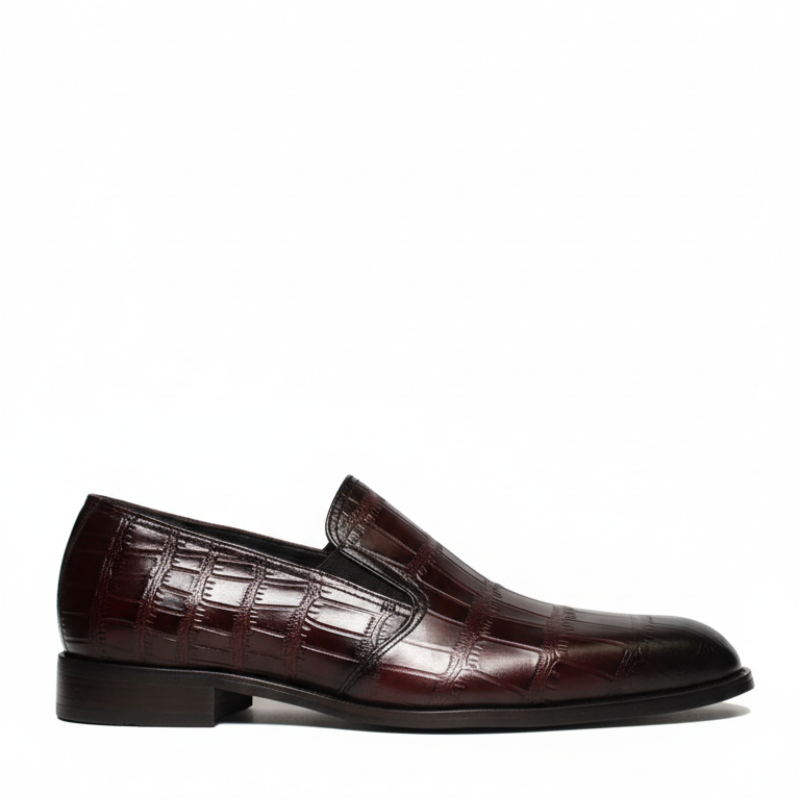 Lorenzo Croc Texture Slip-On Loafers