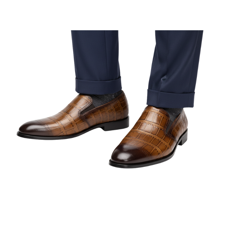 Lorenzo Croc Texture Slip-On Loafers