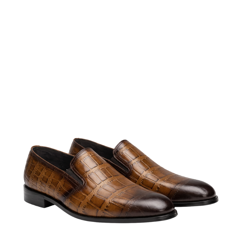 Lorenzo Croc Texture Slip-On Loafers