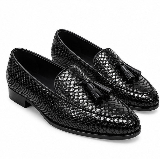 Lucerno Croc-Embossed Tassel Loafers