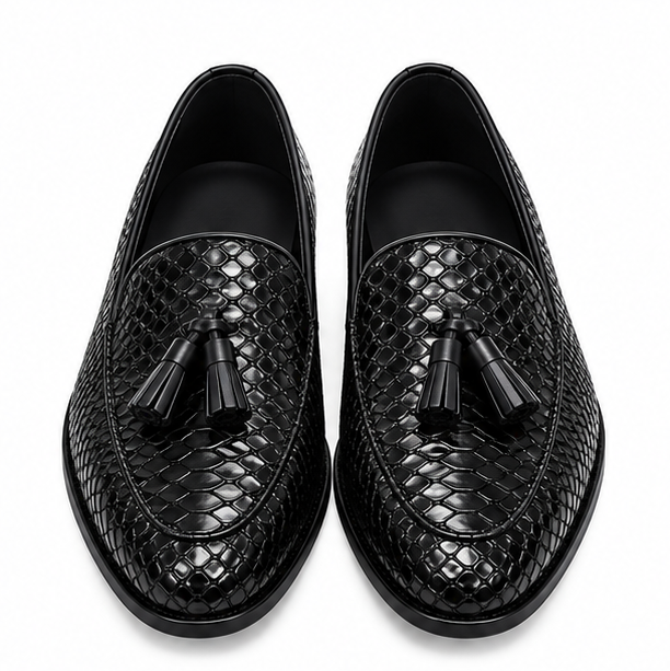 Lucerno Croc-Embossed Tassel Loafers