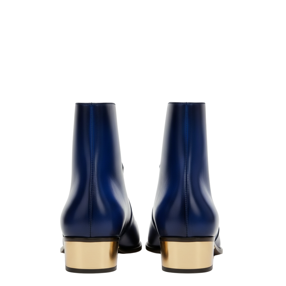 Ludhovic Leather Goledn Toe Ankle Boots