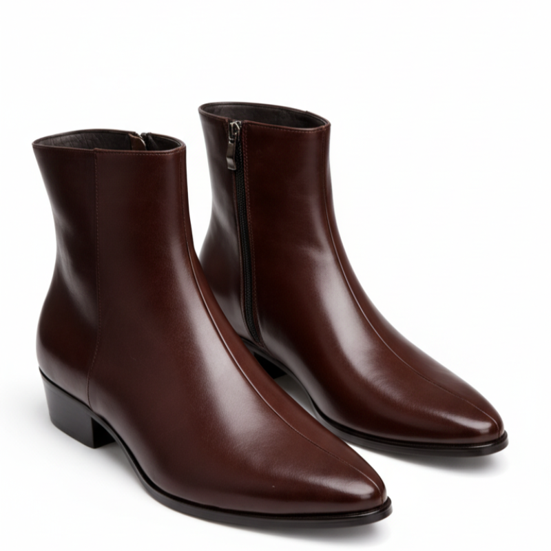 Luxe Italian Sleek Zip Sleek Ankle Boots