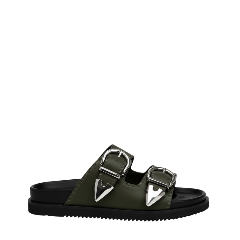 Luxe Streetwear Buckle Sandals in Rugged Sole