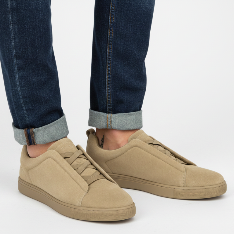 Luxury Italian Slip‑On Tripple Stitch Sneakers