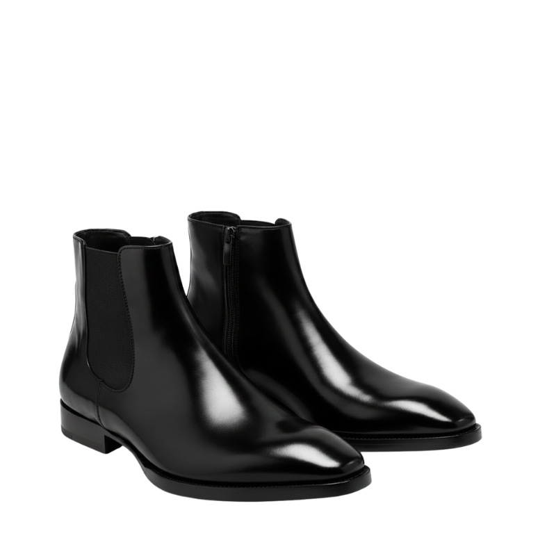 Luxury Noir Sleek Zipper Chelsea Boots