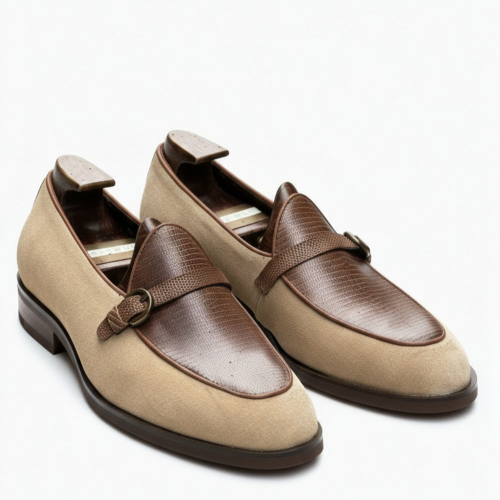 Luxury Suede Leather Buckle Dress Loafers