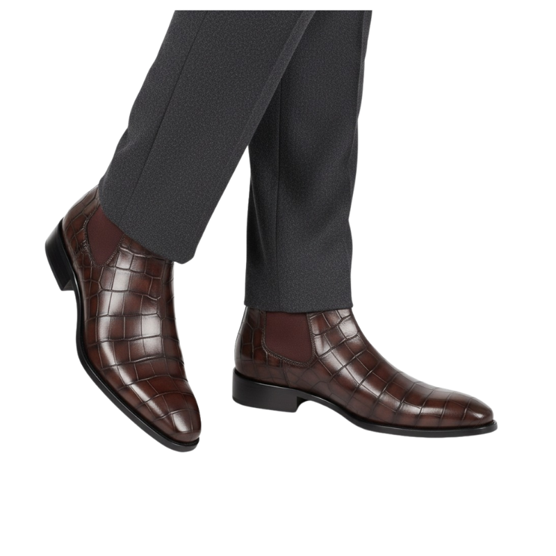 Luxury Verona Croc Chelsea Boots