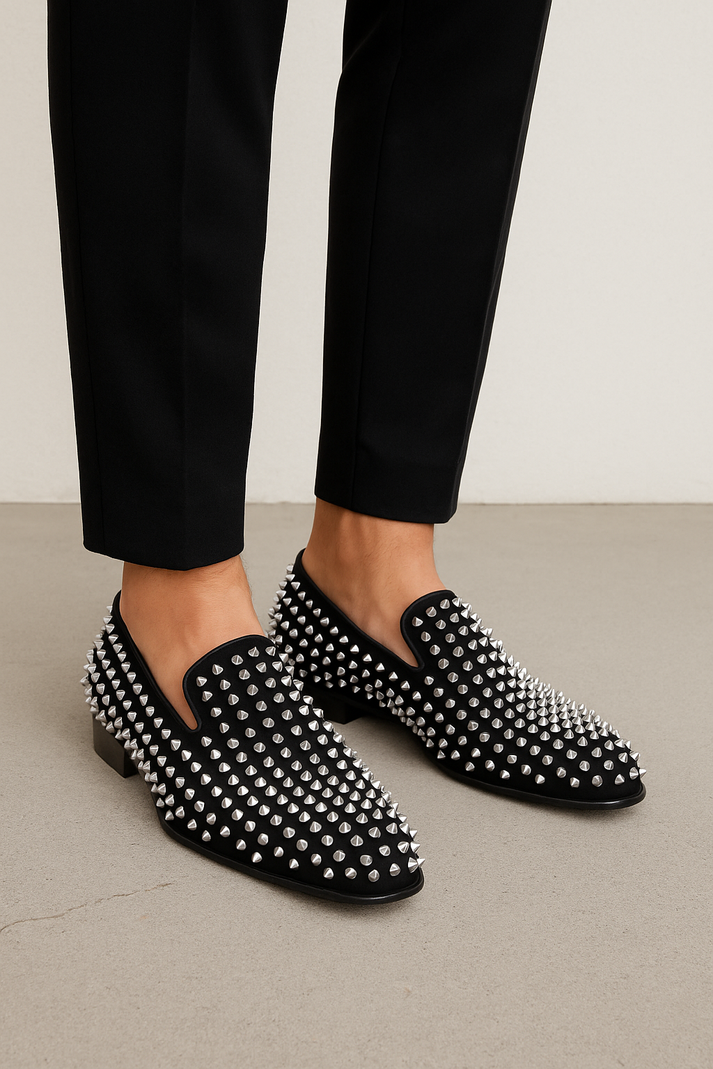 Italain Edition Spiked Slip on Shoes for Mens