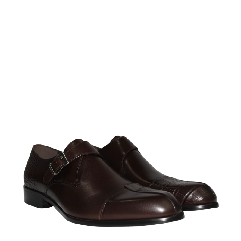 Magnora Croc Cap Monk Strap Shoes