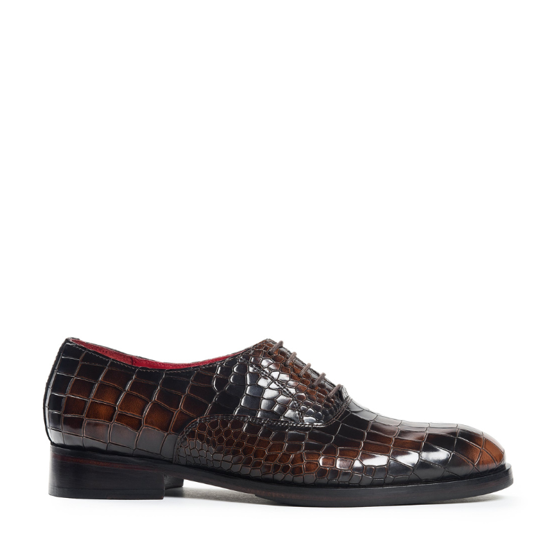 Mahogany Croc Luxe Elegance Oxford