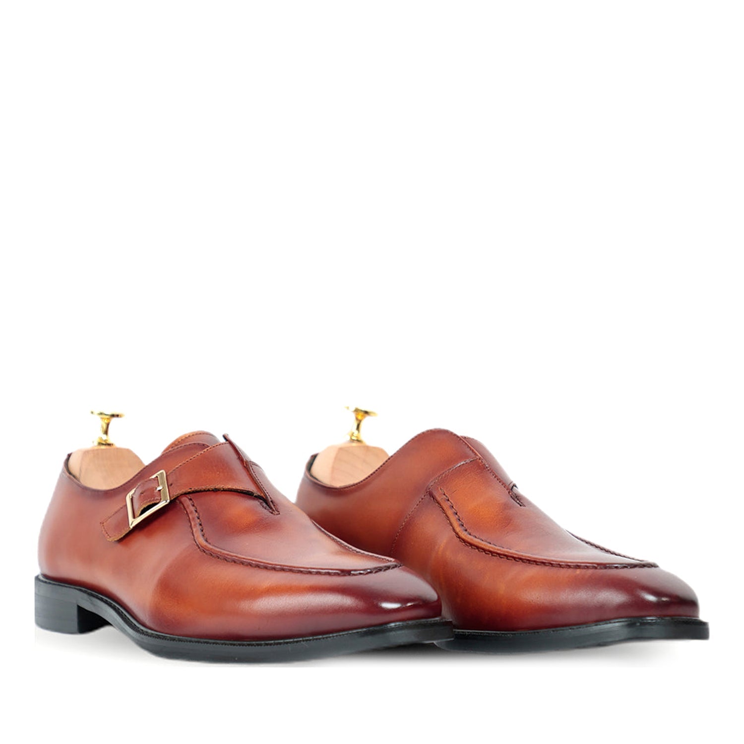 Melvin Plain Leather Single MonkStraps Shoe