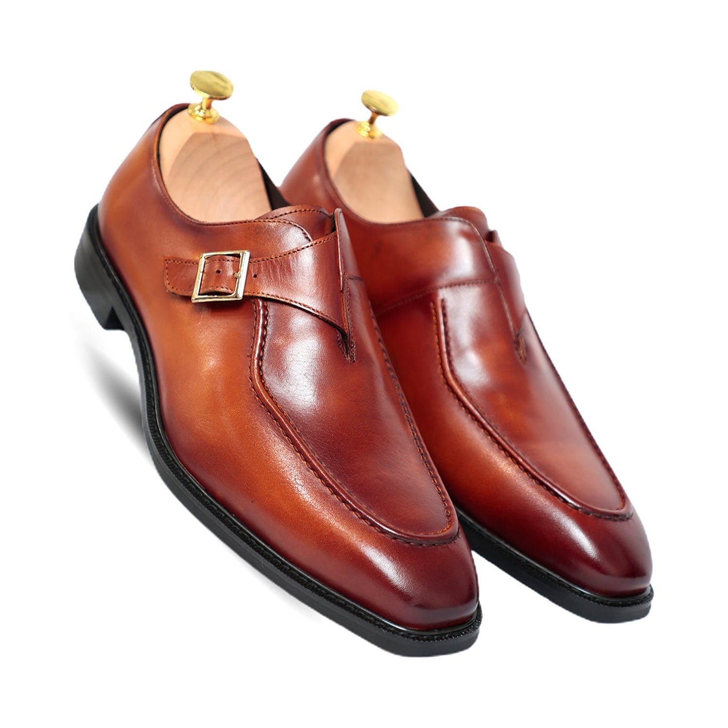 Melvin Plain Leather Single MonkStraps Shoe