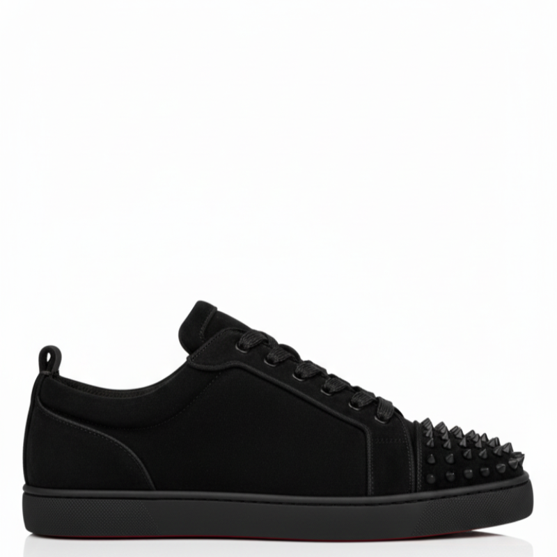 Men Suede Spike Studded Lace Up Sneaker