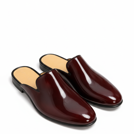 Regal Bordeaux Gloss Leather Mules