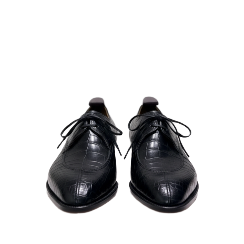 Midnight Croc Lace Up Oxford Shoes