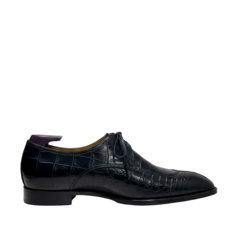 Midnight Croc Lace Up Oxford Shoes