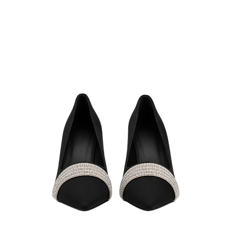 Midnight Crystal Pointed Heel Pumps