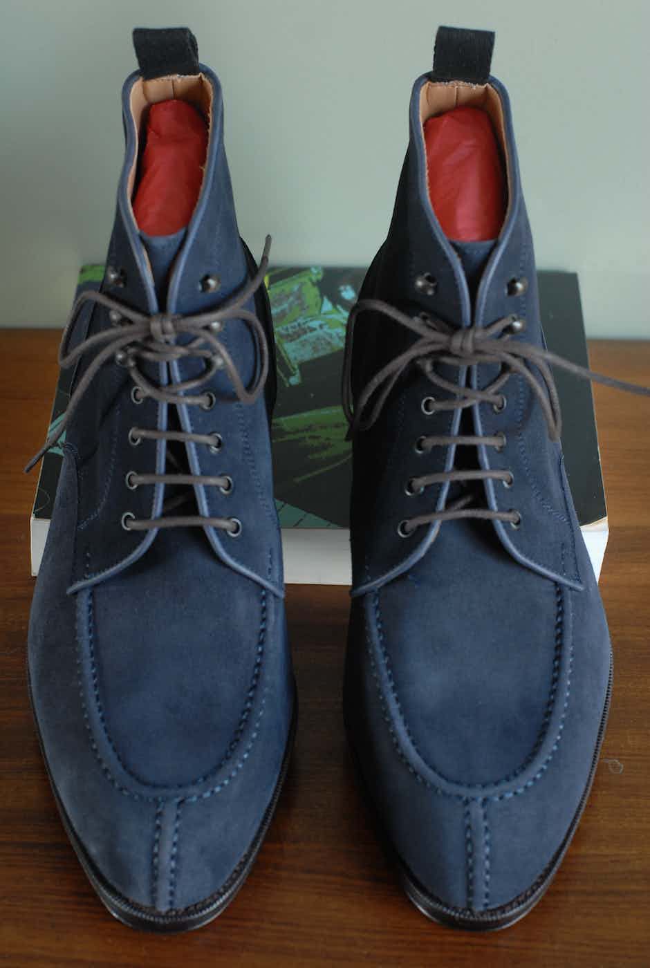 Navy Leather Boots
