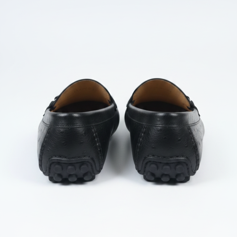 Ostrichäóïpattern Textured Italian Leather Loafers