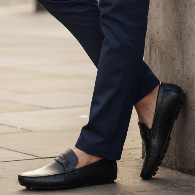 Ostrichäóïpattern Textured Italian Leather Loafers