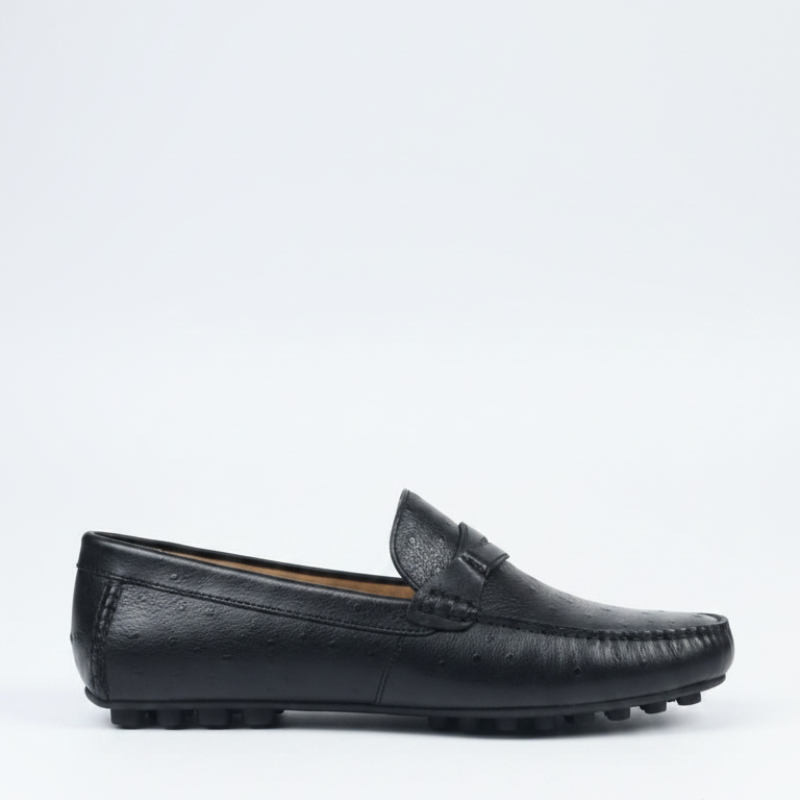 Ostrichäóïpattern Textured Italian Leather Loafers