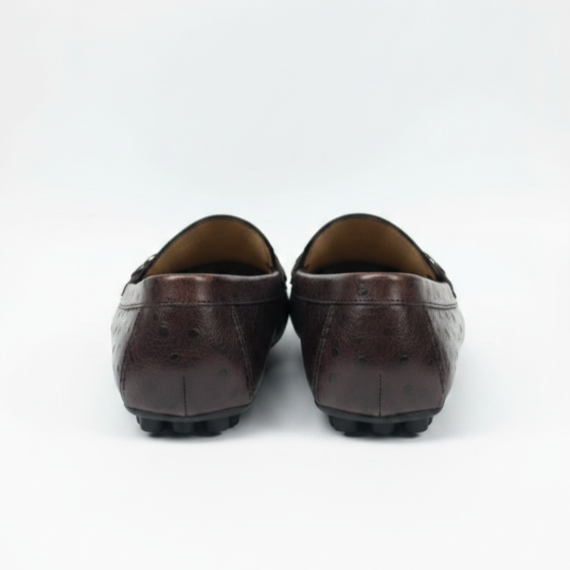Ostrichäóïpattern Textured Italian Leather Loafers