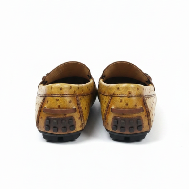 Ostrichäóïpattern Textured Italian Leather Loafers
