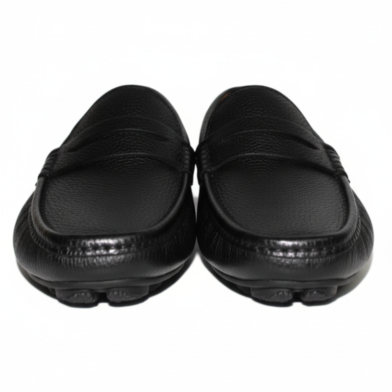 Ivory Pebble Penny Driving Loafers