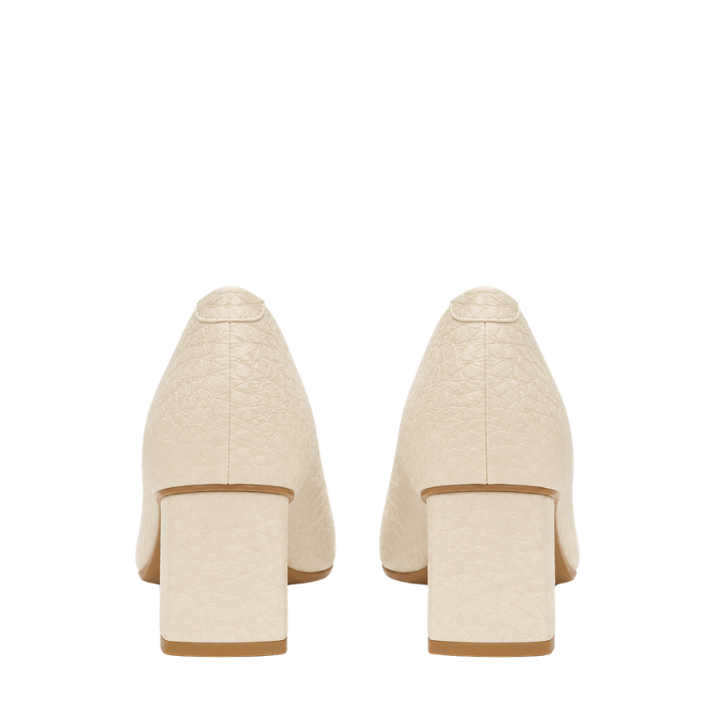 Premium Elegant Textured Block Pump Heels