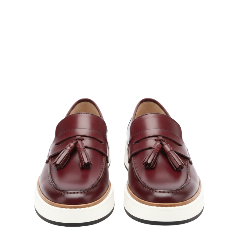Pure Essence Italian Leather Tassel Loafers